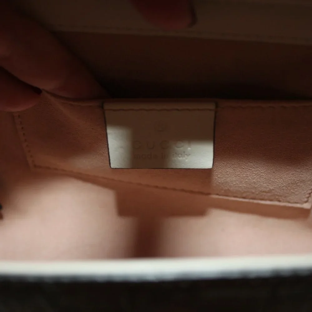 Gucci Padlock Mini GG Supreme Leather/Canvas Bag Ivory and Beige - Picture 12 of 15